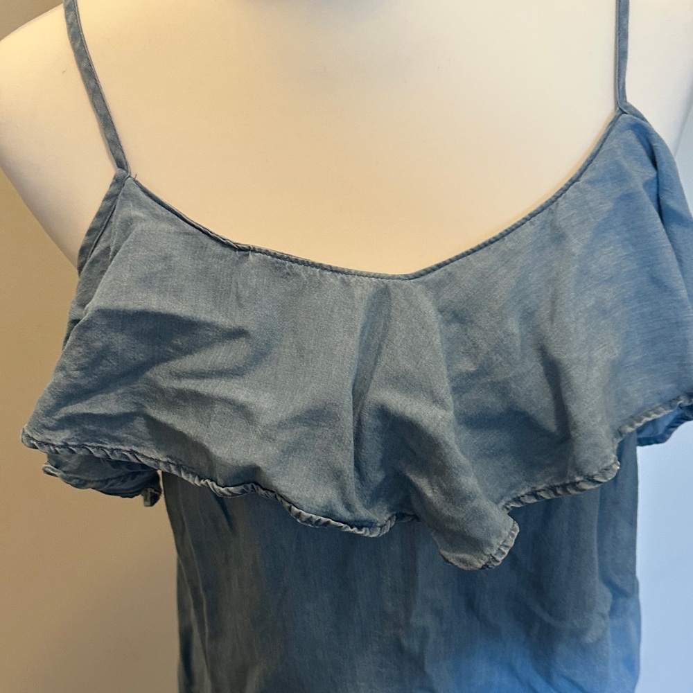 Old Navy Light Blue Ruffled Camisole - Picture 2 of 5